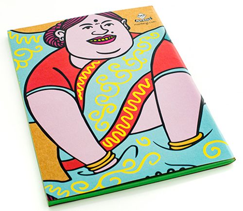 Marilyn Aunty notebook, angled back view